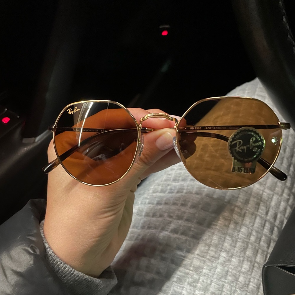 Jack ray ban. Brown and gold. Never worn!!! Tags still on from ray ban